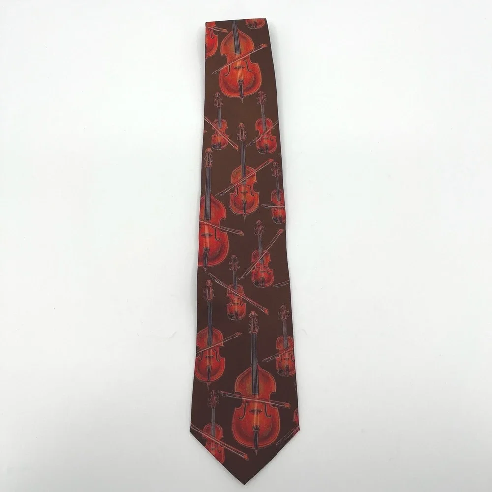 Vtg 1995 Dem Crazy Tie Mens Cello Violin Musical Instrument Novelty Made in USA